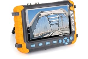 PEGATISAN CCTV Tester 5 Inch 4 in 1 8MP AHD/TVI/CVI CCTV Camera Tester Analog Camera Tester with VGA/HDMI/PTZ Input Output DC12V 1A