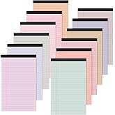 Lincia 12 Pcs 12 Pcs 5" x 8" Small Legal Pads Colored Lined Note Pads Narrow Ruled Writing Notepads 50 Sheets Per Micro Paper Notebook Lined and Perforated for College Office Supplies (Sweet Colors)