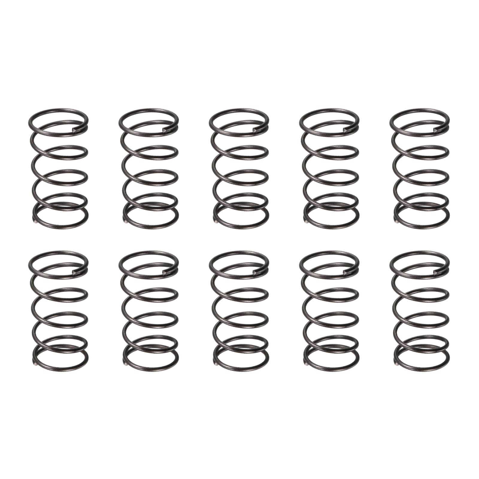 DTGN 1.2x16x30mm(DxODxL) Compression Spring - 10Pack - Good for Machinery - Spring Steel Extension Spring - Black