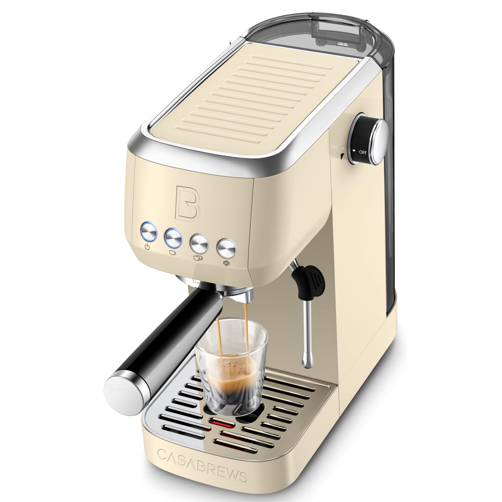 Photo 1 of CASABREWS 3700 Essential Espresso Machine 20 Bar, Stainless Steel Coffee Maker with Steam Milk Frother, Espresso Coffee Machine Cappuccino Latte Machine with 43.9oz Removable Water Tank, Creamy