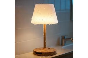 Outdoor Waterproof Shower Lamp, 8000mAh Cordless Rechargeable Table Lamp with Touch Dimming, IP65 Wireless LED Night Light fo