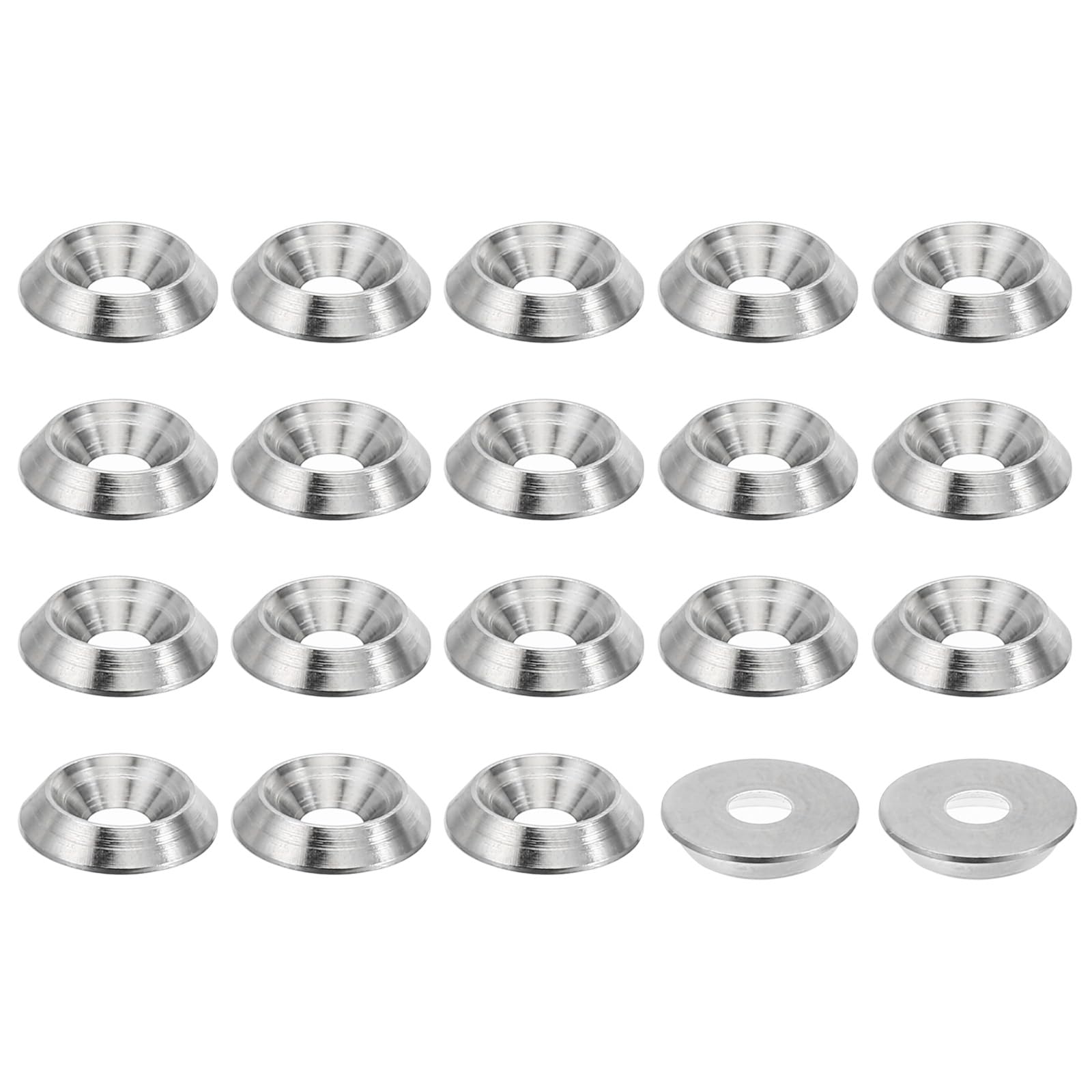 PATIKIL M3 Finish Countersunk Washer, 20pcs 10mm Dia. 2mm Tall Solid 304 Stainless Steel CNC Finish Cup Washer Screw Head Gasket for Industrial Construction — image 1