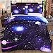 YOU SA 3D Blue Purple Galaxy Printing Bedding Duvet Cover Set Starry Bedding Full (06)