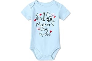 Happy First Mothers Day Infant Romper Bodysuit Baby I Love You Mommy Onesie 0-12 Months
