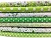 Misscrafts 7pcs 19.7” x 19.7” TOP Cotton Blending Textile Craft Fabric Bundle Fat Quarter Squares Patchwork DIY Sewing Scrapbooking Dot Floral Pattern (Green)