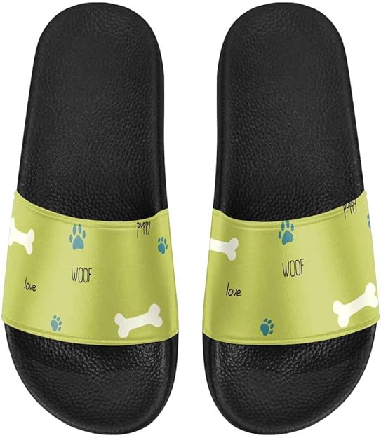 Amazon.com | INTERESTPRINT Women's Lightweight Pool Slippers House Slippers (US6-US12) Dog Theme 