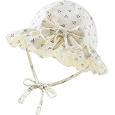 JANGANNSA Bow Baby Girls Summer Hat Flower Toddler Girls Sun Hat Cotton Breathable Infant Hat