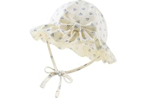 JANGANNSA Bow Baby Girls Summer Hat Flower Toddler Girls Sun Hat Cotton Breathable Infant Hat