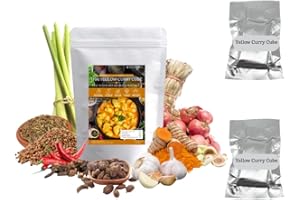 Lamoone Yellow Curry Cube – 46 g (1.62 oz) Pre-Measured Thai Curry Paste Cube, Authentic Herbs & Spices, Ready to Cook with Coconut Milk, Each cube Perfect for 2 Servings (Set of 2 Cubes)