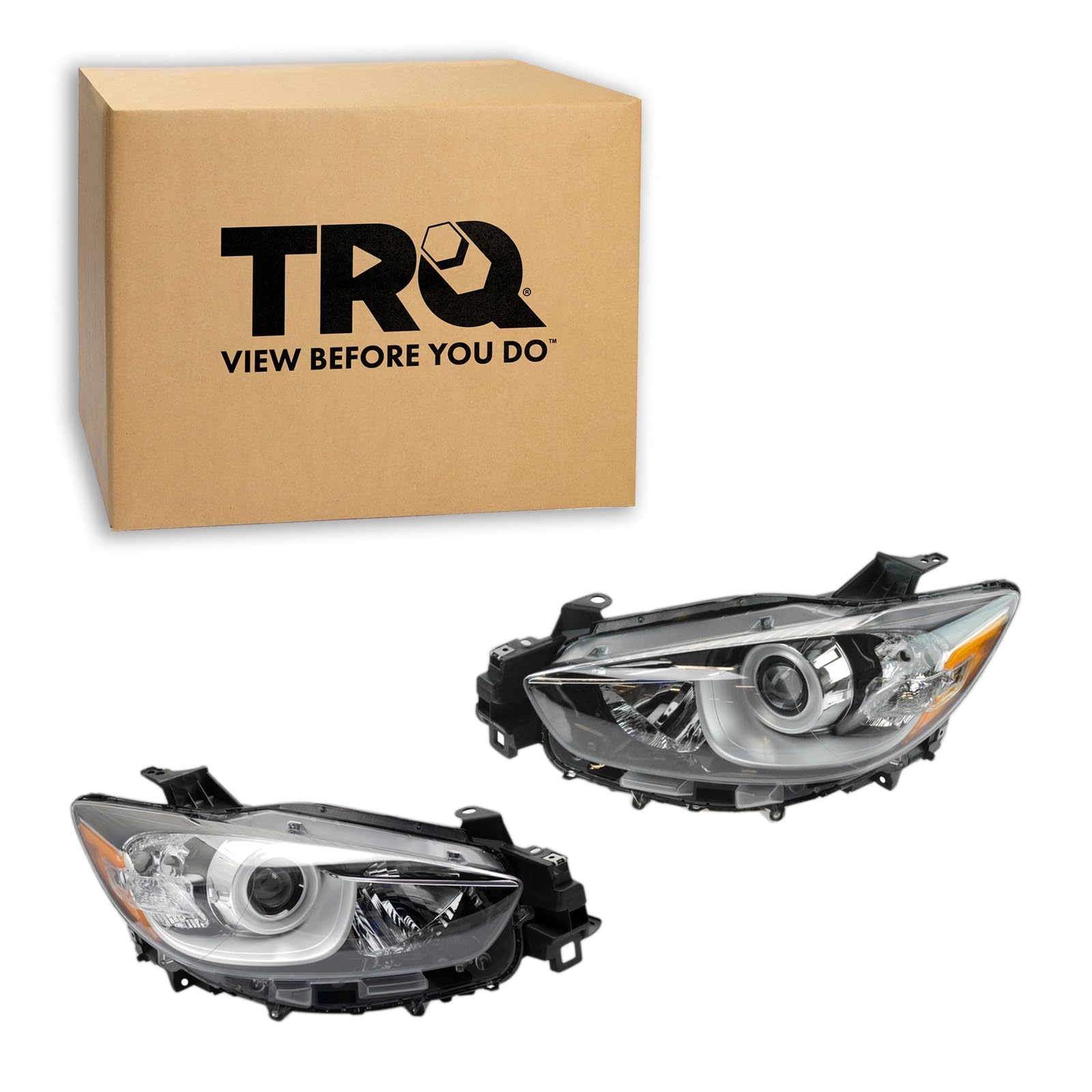 TRQ 2 Piece Headlight Assembly Set Driver