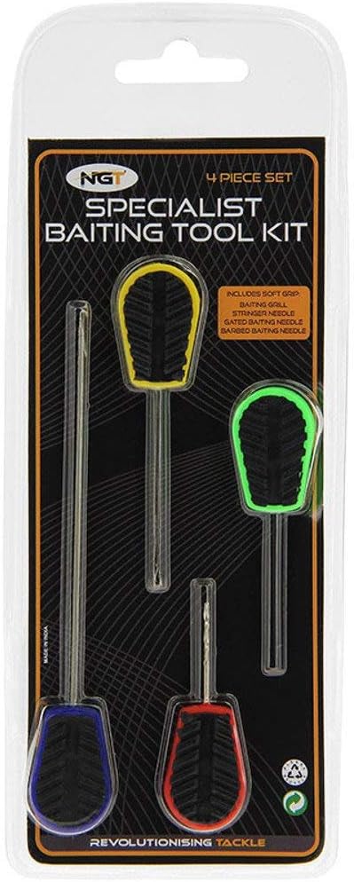 NGT Unisex's Soft Grip Baiting Tool Set in Sleeve (4 Piece), Green, One Size