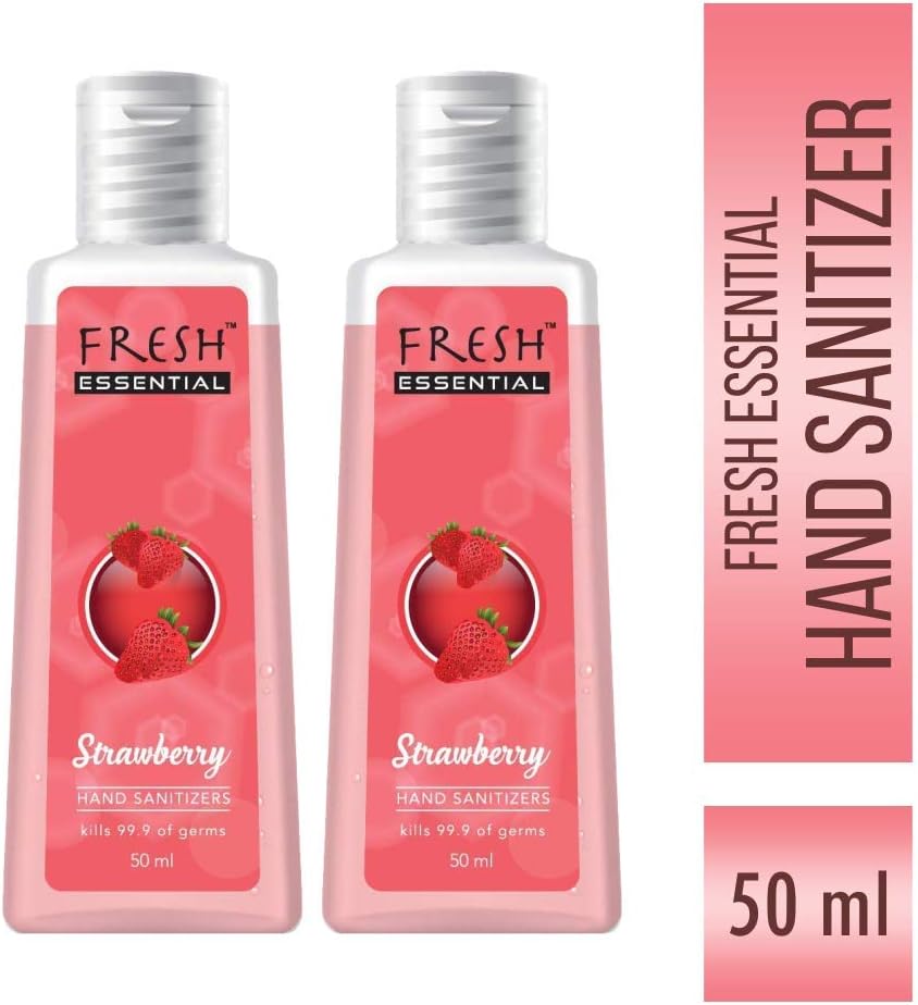 Fresh Essential Hand Sanitizer - Strawberry, 50 ml (Pack of 2)