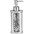 Zahari Home Sinatra Soap Dispenser/Lotion Pump Unique Design Bling Glass Mosaic Décor, Silver