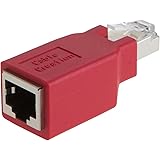 CableCreation (Crossover) Adapter, Cat6/Cat5e Ethernet RJ45 Male/Female Adapter to Connect 2 Computers with a Standard LAN Cable, Red Color