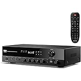Donner Stereo Receivers, 5.1 Channel Audio Amplifier with Bluetooth 5.3, Optical/Coaxial, USB, FM, 2 Mic-in, Echo, RCA, AC-3 