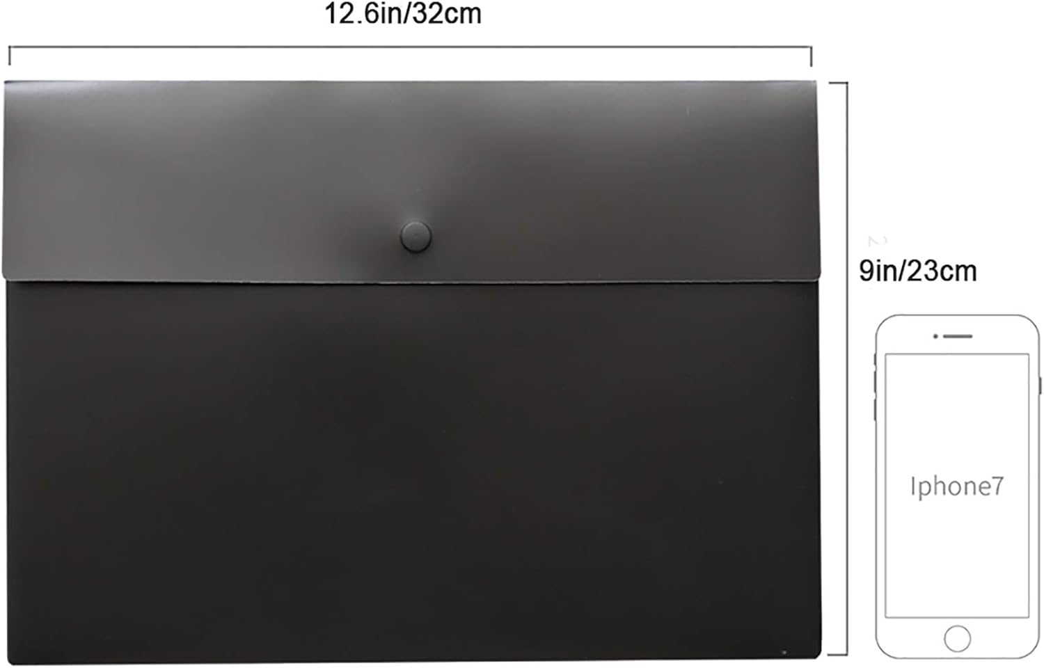 VANRA Poly File Folder Pockets File Jacket Plastic Envelope Flat Document Letter Organizer with Snap Button Closure A4 Letter Size (Pack of 5, Black) : Office Products