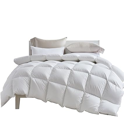 Coozii Down Comforterall Season Goose Down Comforterqueen Duvet Insert 1200 Thread Count 750 Fill Power 100 Egyptian Cottonwhite90x90inch