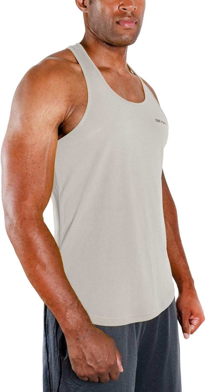 DEVOPS 3 Pack Men's Y-Back Dri Fit Muscle Gym Workout Tank Top: Clothing