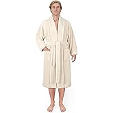 American Soft Linen Luxury Men’s Fleece Bathrobe Soft Warm Lightweight Plush Robe for Men Cozy Absorbent Spa Hotel Quality