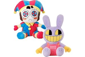 NULTSE The Amazing Digital Circus Plush,Horror Cute Stuffed Plushies Doll Toys, Jax and Pomni Plush for Birthday Christmas, Kids and Adults Choice (2pcs)