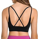 Lemedy Cross Back Sports Bra Strappy Padded Criss Cross Yoga Crop Tank Top