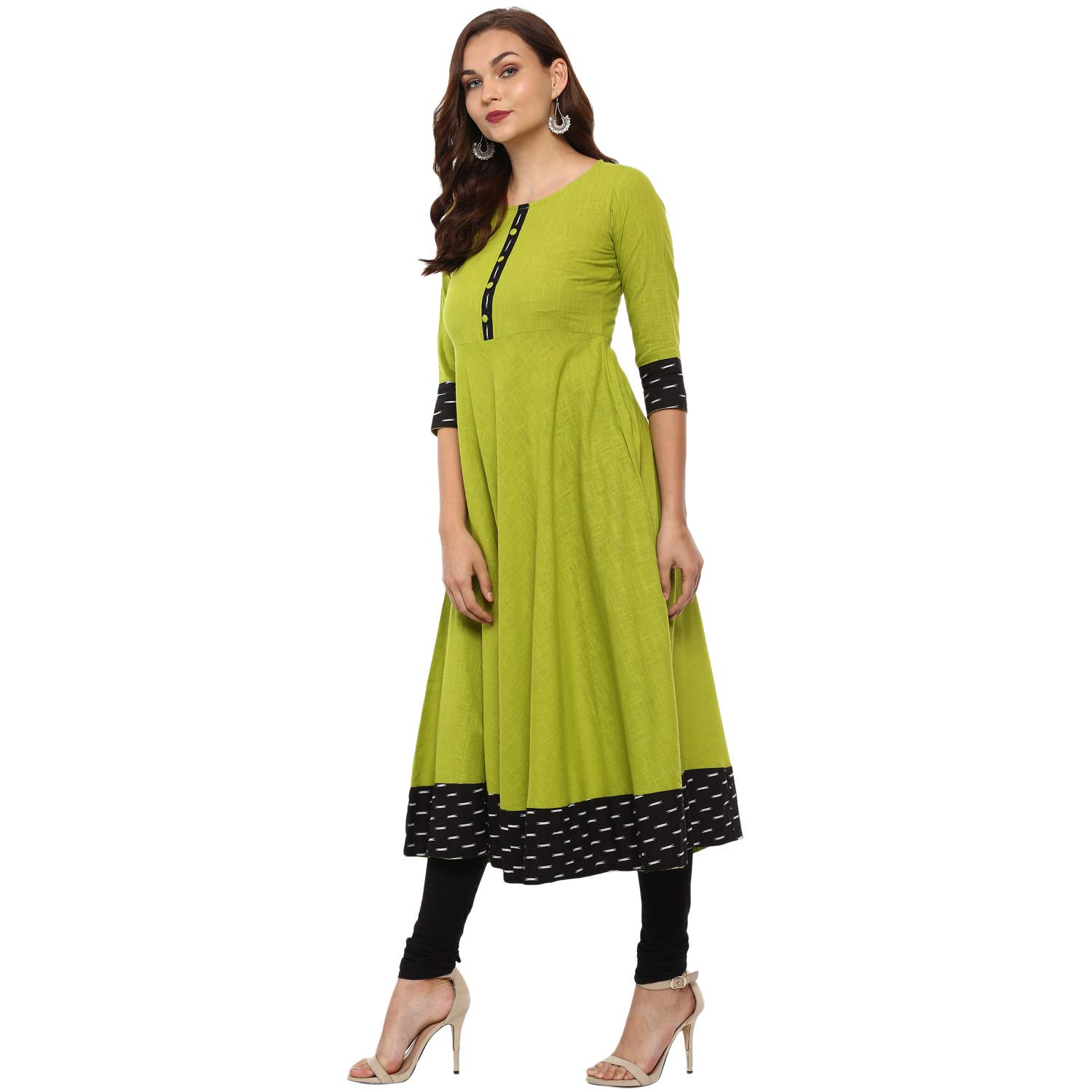 yash gallery womens cotton slub printed anarkali kurta
