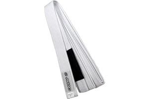 Reevo Brazilian Jiu Jitsu Belts - 100% Cotton BJJ Rank Belt with Ranking Sleeve Sewn Includes 8 Rows of Stitching