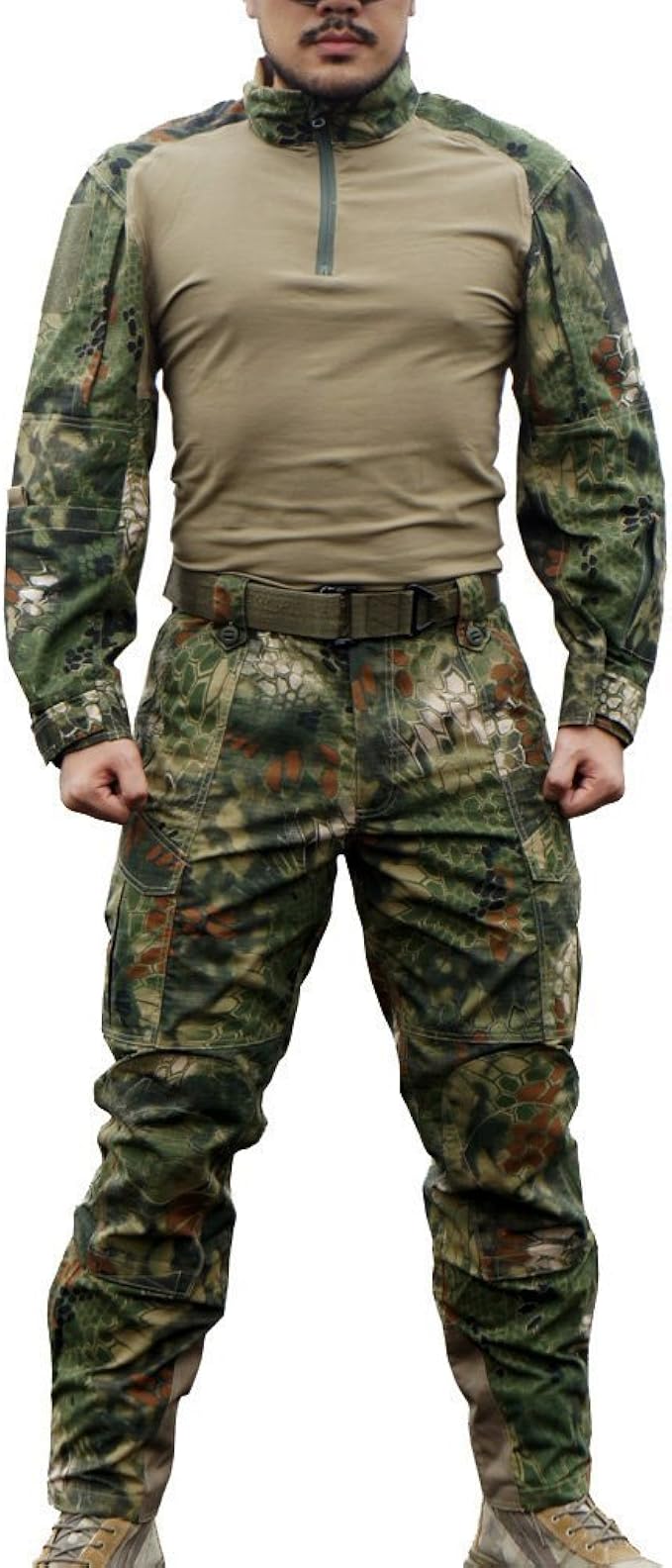 HANSTRONG Tactical Shirt Langarm Mit Ellenbogen Pads - Militär Style Outdoor Hemd