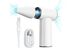 KUKIHO Compressed Air Duster, Cordless Electric Air Blower with 4 Speed Mode, Enhanced 100000 RPM Cleaning, 3300 mAh Rechargeable Battery, New-Gen Jet Dry Blower for Computer Keyboards Car Cleaning