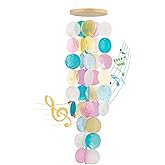 Wind Chimes for Outside - Handcrafted Capiz Shells Windchime Coastal Style Decor for Indoor/Outdoors, Garden Decor, Great Gift for Women, Wind Chimes Lovers and More (Candy Colorful)