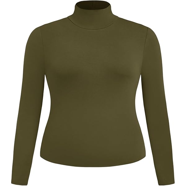 Amazon.com: CIDER Women's Plus Size Mock Turtleneck Long