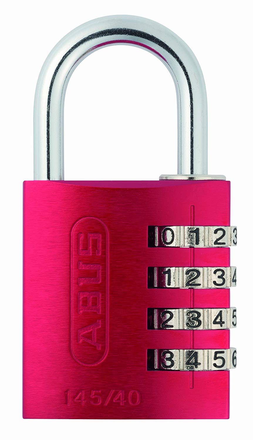 ABUS Combination Lock 145/40 red - Luggage Lock, Locker Lock and Much More. - Aluminium Padlock - Individually Adjustable Numerical Code - ABUS Security Level 4