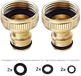TOPWAYS 3/4 Inch BSP Brass Garden Tap Adapter 2 Pack Female Threaded view 2