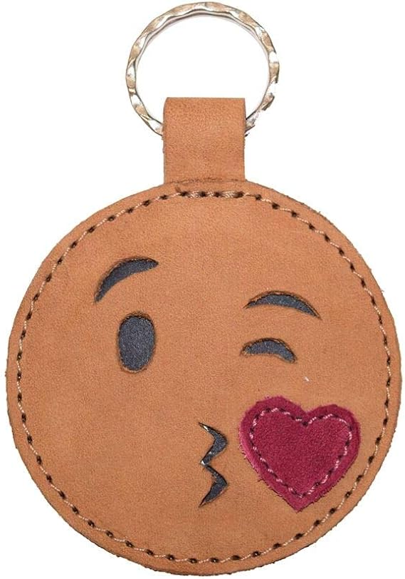 Amazon Co Jp Hide Drink 顔を吹くキス 絵文字レザーキーチェーン キーリング ホルダー かわいいギフト アクセサリー ハンドメイド 古いタバコ 服 ファッション小物