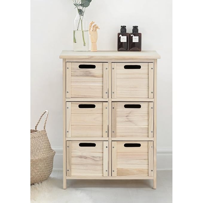 Innovareds Wood 6 Drawer Chest Solid Pine Wooden Spacious Storage