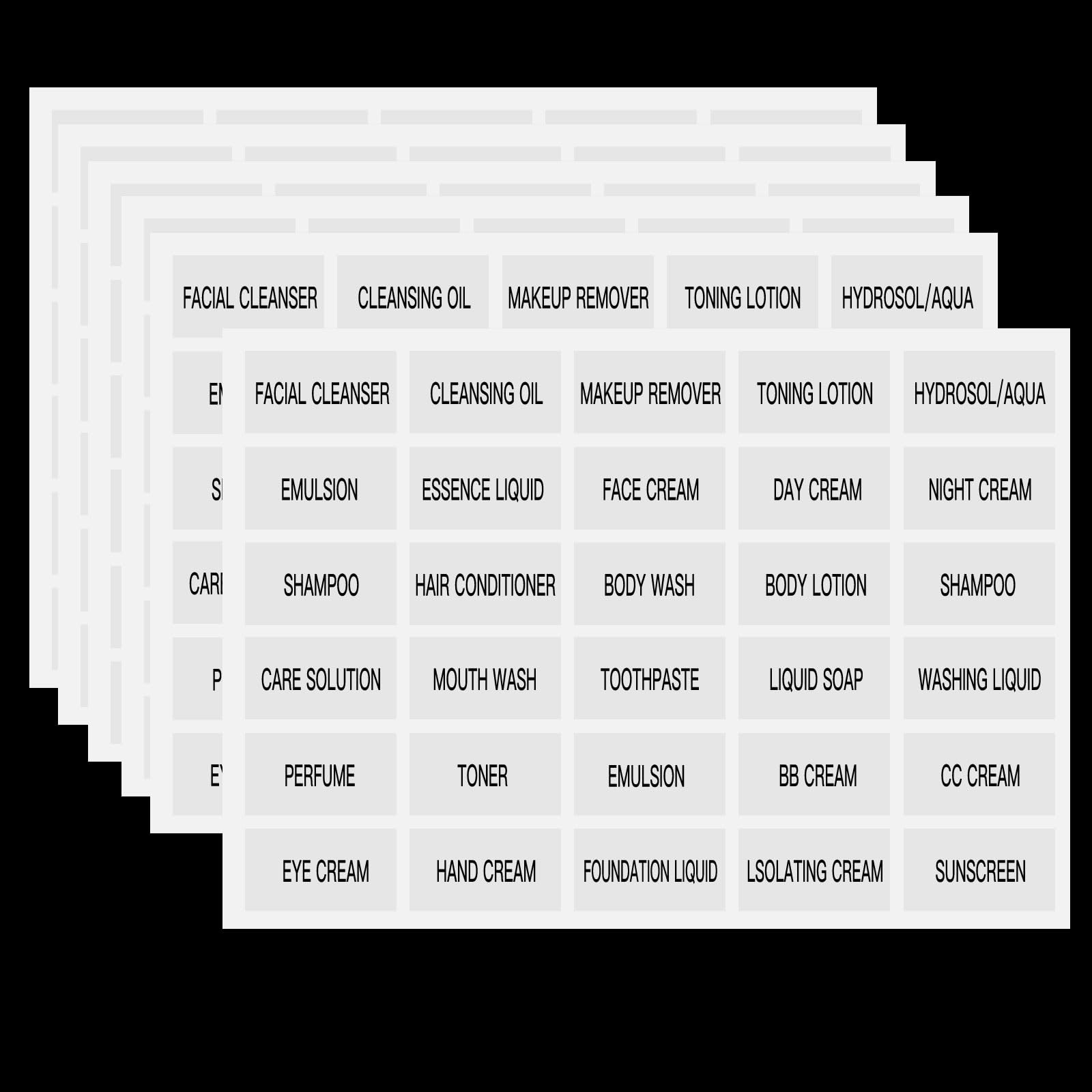 KSIWRE 300 PCS Waterproof Labels for Travel Size Bottles, Clear Bathroom & Beauty Organization, Refillable Bottle Stickers