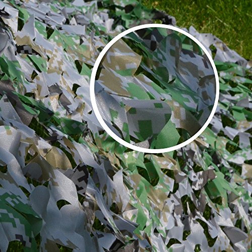 Omonic 210D Camouflage Net Desert Woodland Camo Netting for Camping Military Hunting Shooting Sunscreen Netting (Army Digital Camo, 10-16.5ft（3-5m）) - Thumbnail 5