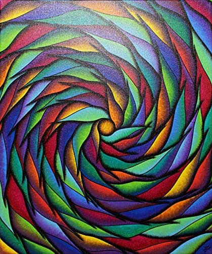 Pintura contemporánea : Espiral multicolor (46 x 55 cm): Amazon.es