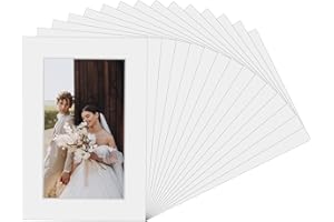 15 Pcs White Picture Mats 4x6 Matted to 3x5 Photo Mats Display Photo Frame Mat Picture Matting for Pictures Photos Artworks P