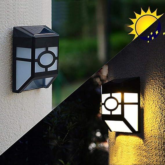 Yozo Solar Light Waterproof Solar Powered LED Garden Light Warm Light Outdoor Emergency Wall Lamp (Waterproof and Weather Resistance) from Yozo