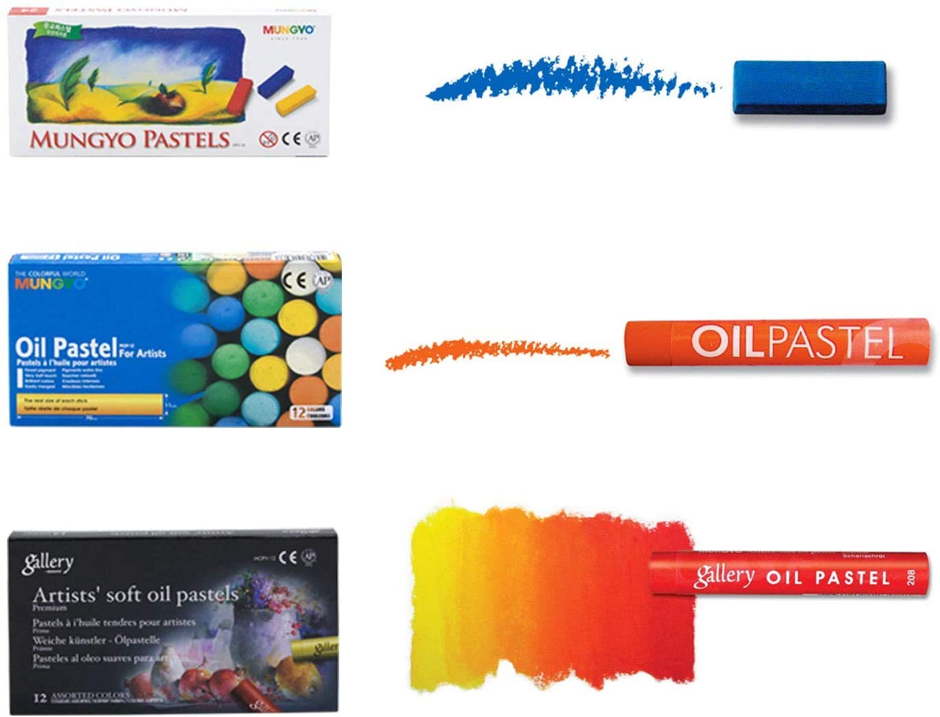 MUNGYO Gallery Professional 72-Color Soft Oil Pastel Set | Superior Blendability, Elegant Wooden Case
