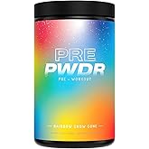 PWDRS Pre-Workout Powder, All Natural Pre Workout for Energy, Pump, Endurance & Strength, with Caffeine (Rainbow Snowcone)