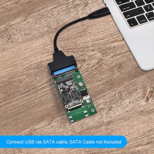 ELUTENG Msata Sata Adapter, Msata to Sata Adapter for Mini PCIe 3050mm, 6Gpbs m-SATA SSD Converter Solid State Drive Reader Card Support Laptop Desktop