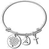 Baptism Bracelet Baptism Gift for Her Religious Christian Gift for Women Baptized Gift First Communion Gift Baptized in Christ Bangle Religious Gift for Family Friends Christmas Birthday Gift