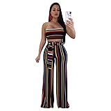 Wting Women Stripe Outfits, 2Pcs Sexy Ladies