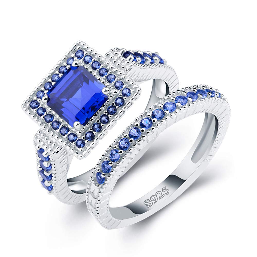 AANGG Women's 925 Sterling Silver Ring Diamond Ring Wedding Bands Engagement Gifts