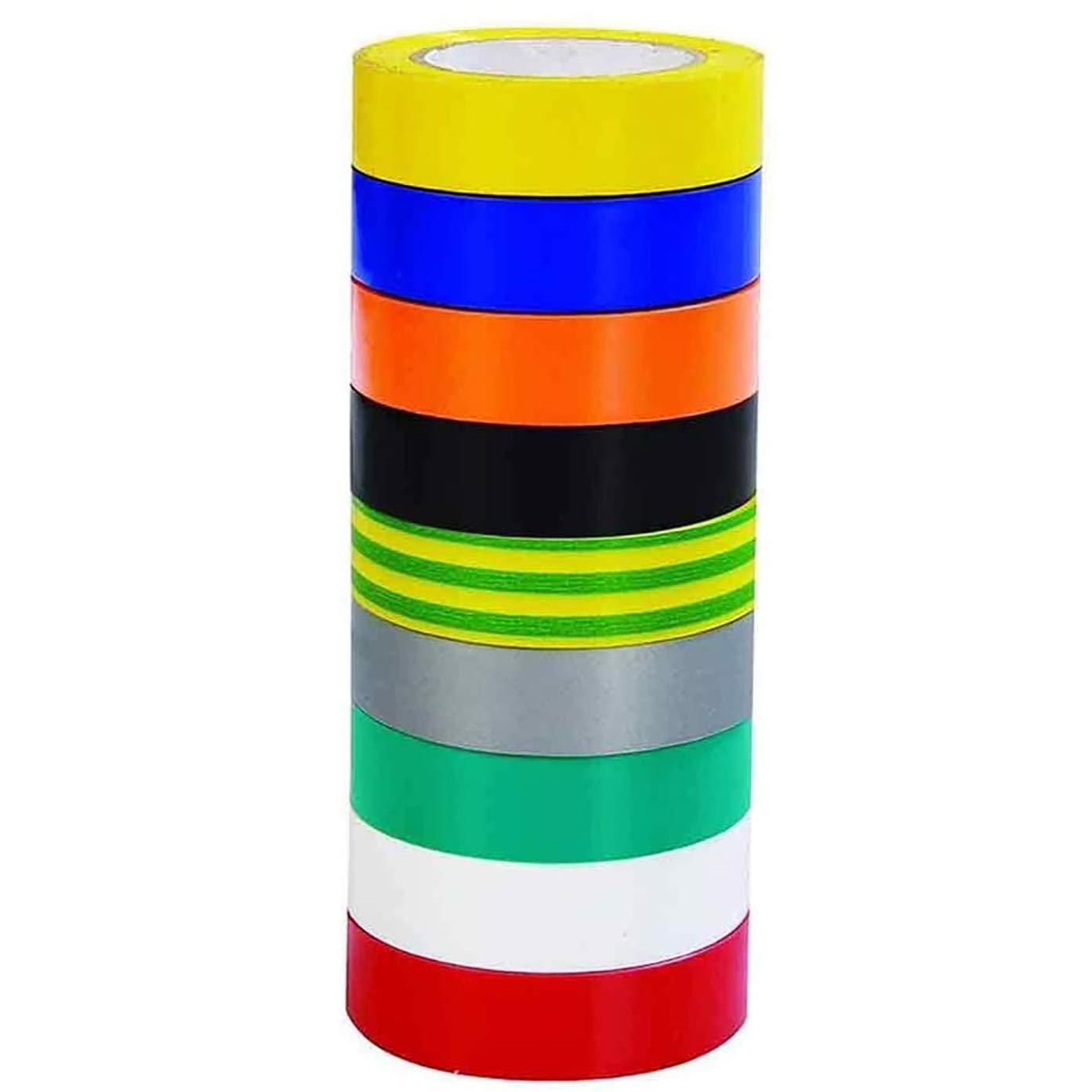 Maveek 9 Pack Electrical Tape 0.67 Inch 20M Insulation Tape, 65 Feet, 9 Color