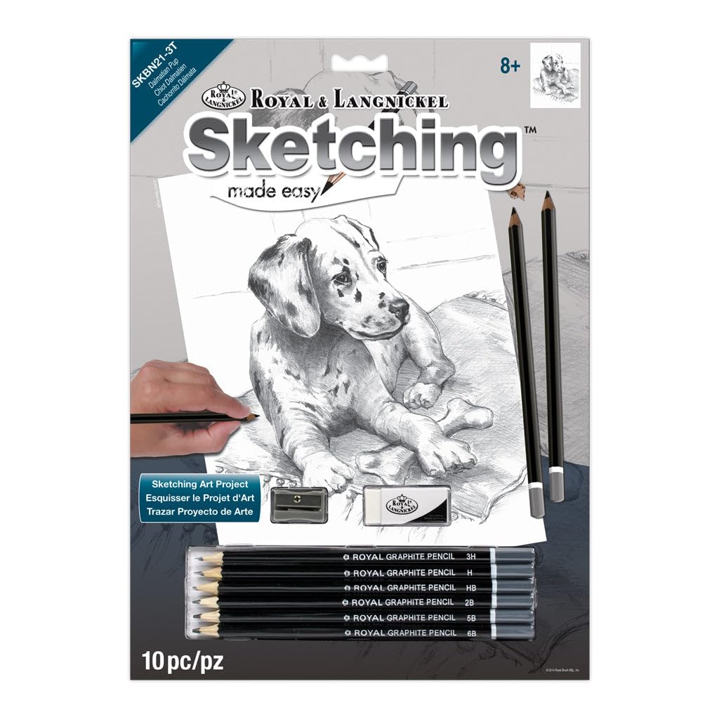 Royal Brush Sketching Made Easy Kit 9"X12"-Dalmation Pup