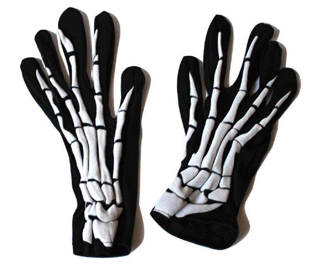 Halloween Party Skeleton Gloves One Pair of Scary Ghost Skeleton Gloves Halloween Costume(Short)