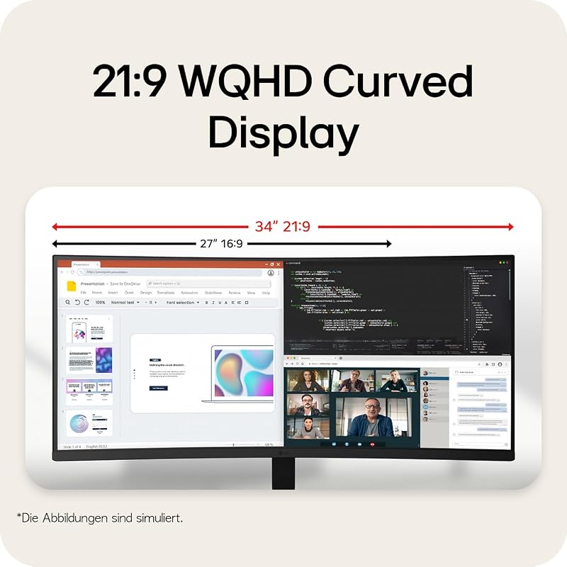 UltraWide™ 34U601B-B 34 Zoll 21:9 Curved UWQHD VA Monitor, 120Hz, HDR10, AMD FreeSync Premium, 99% sRGB, 1x HDMI 2.0, 1x DisplayPort 1.4, Schwarz